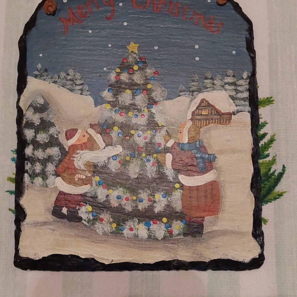 FREE WHEN BUNDLED-  Wooden Christmas wall hanging